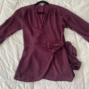 Allison Joy Purple V Neck Wrap Top